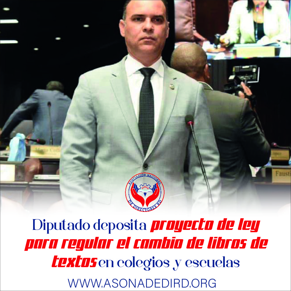 Diputado deposita proyecto de ley para regular el cambio de libros de textos en colegios y escuelas