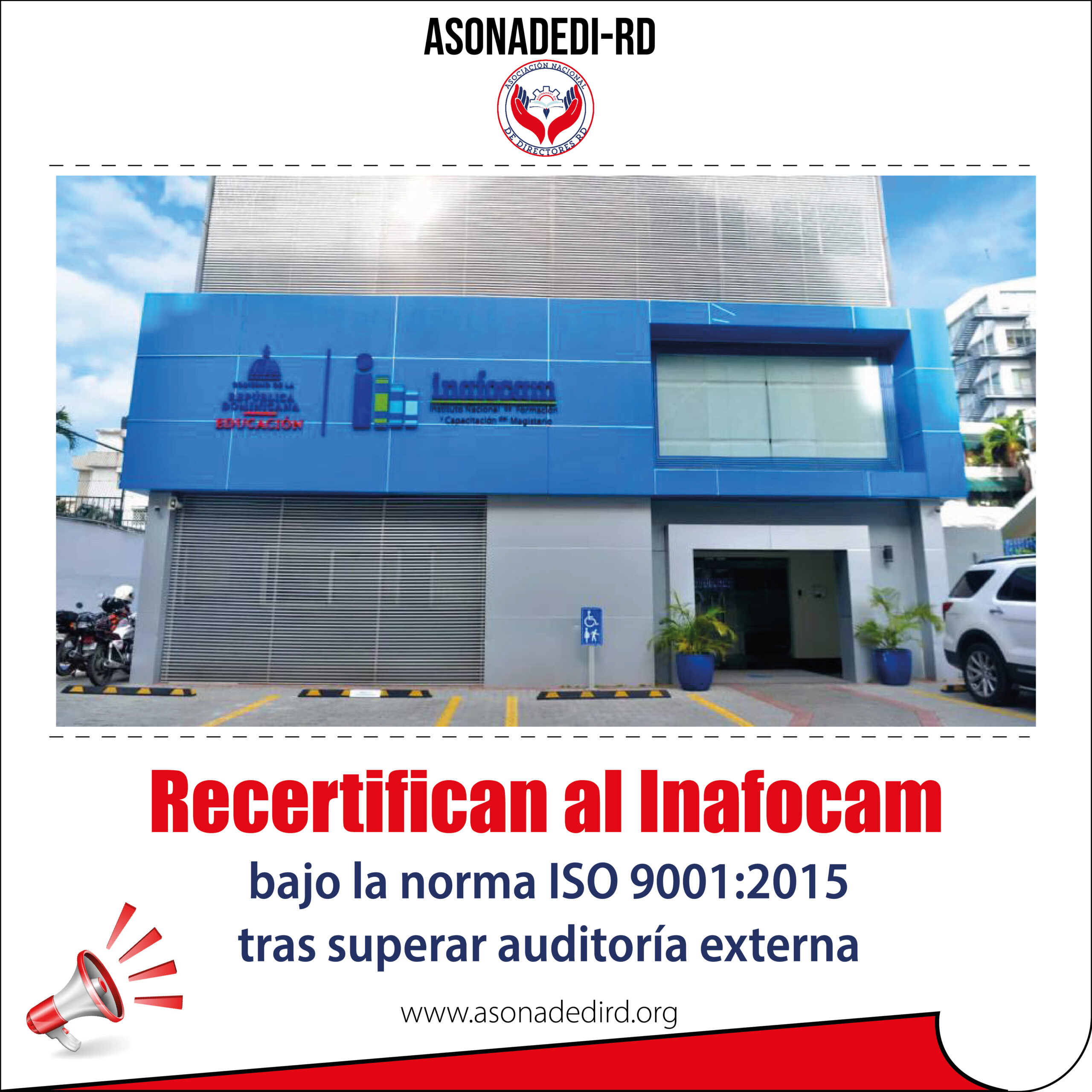 Recertifican al Inafocam bajo la norma ISO 9001:2015 tras superar auditoría externa