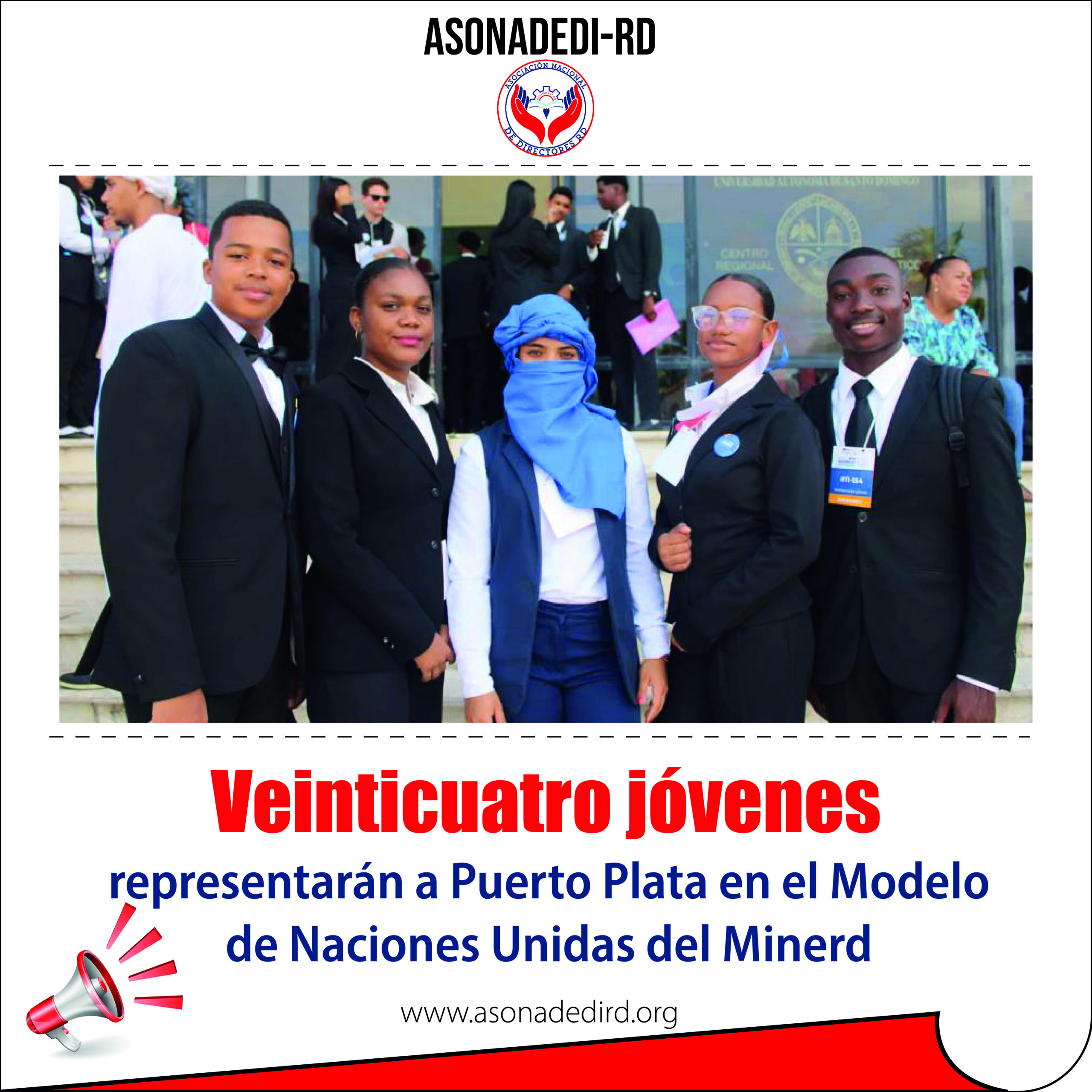 Veinticuatro jóvenes representarán a Puerto Plata en el Modelo de Naciones Unidas del Minerd