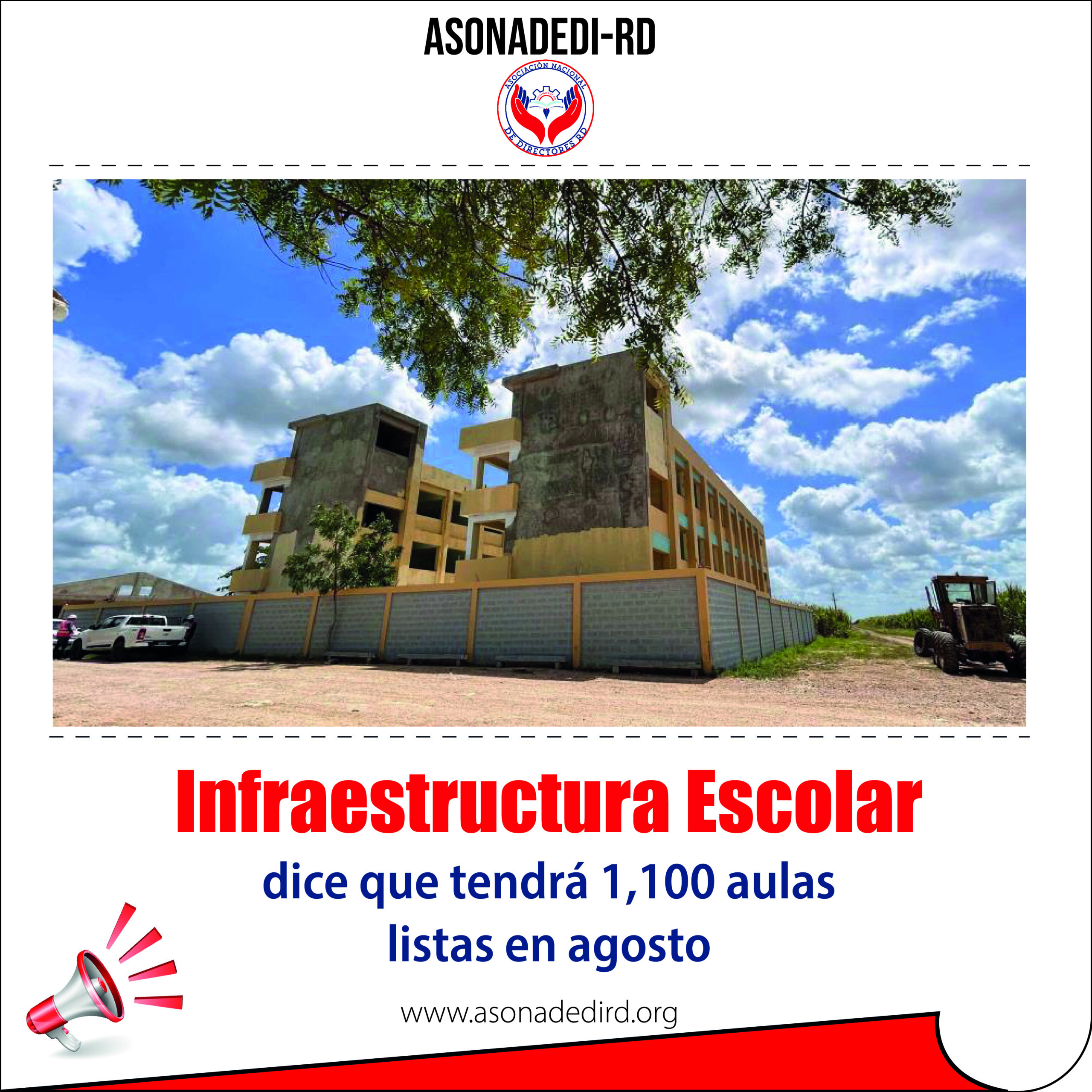 Infraestructura Escolar dice que tendrá 1,100 aulas listas en agosto
