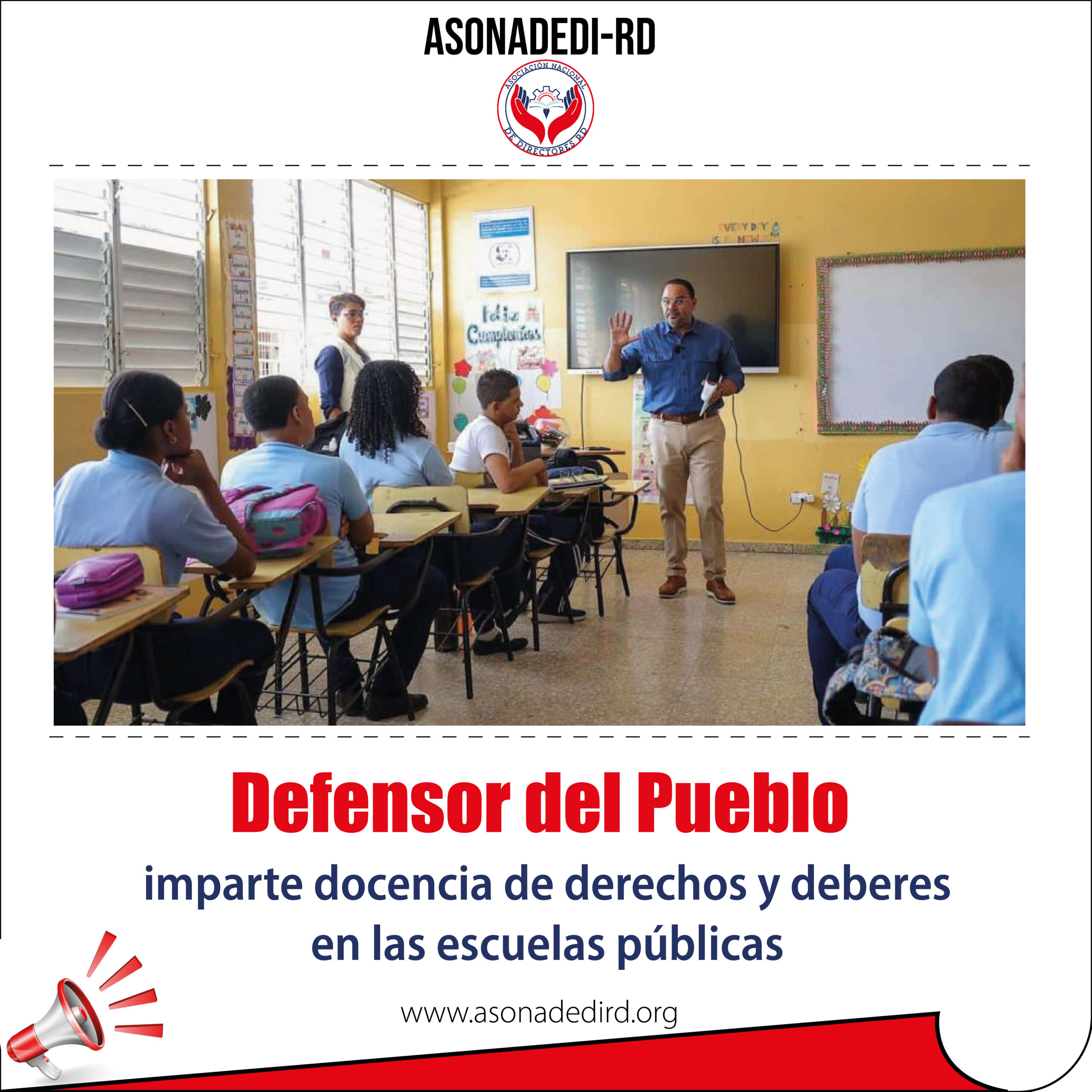 Defensor del Pueblo imparte docencia de derechos y deberes en las escuelas públicas
