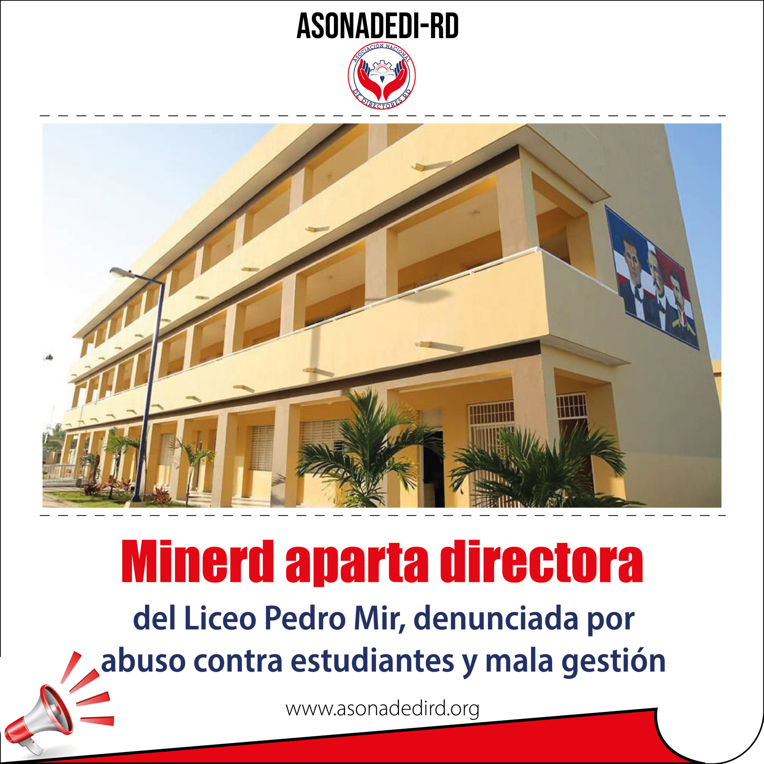 Minerd aparta directora del Liceo Pedro Mir, denunciada por abuso contra estudiantes y mala gestión