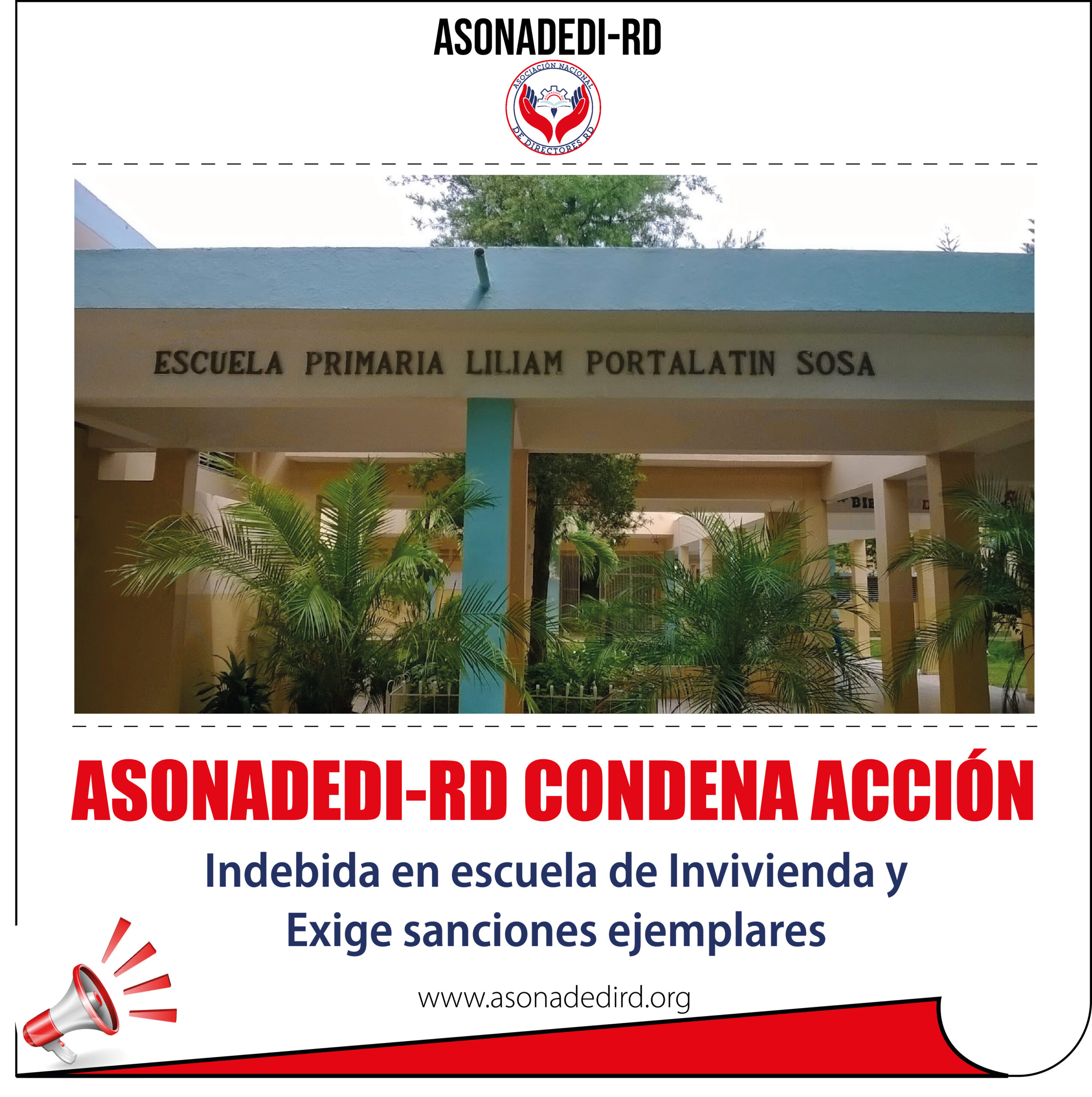 𝗔𝗦𝗢𝗡𝗔𝗗𝗘𝗗𝗜-𝗥𝗗 𝗰𝗼𝗻𝗱𝗲𝗻𝗮 𝗮𝗰𝗰𝗶𝗼́𝗻 𝗶𝗻𝗱𝗲𝗯𝗶𝗱𝗮 𝗲𝗻 𝗲𝘀𝗰𝘂𝗲𝗹𝗮 𝗱𝗲 𝗜𝗻𝘃𝗶𝘃𝗶𝗲𝗻𝗱𝗮 𝘆 𝗲𝘅𝗶𝗴𝗲 𝘀𝗮𝗻𝗰𝗶𝗼𝗻𝗲𝘀 𝗲𝗷𝗲𝗺𝗽𝗹𝗮𝗿𝗲𝘀