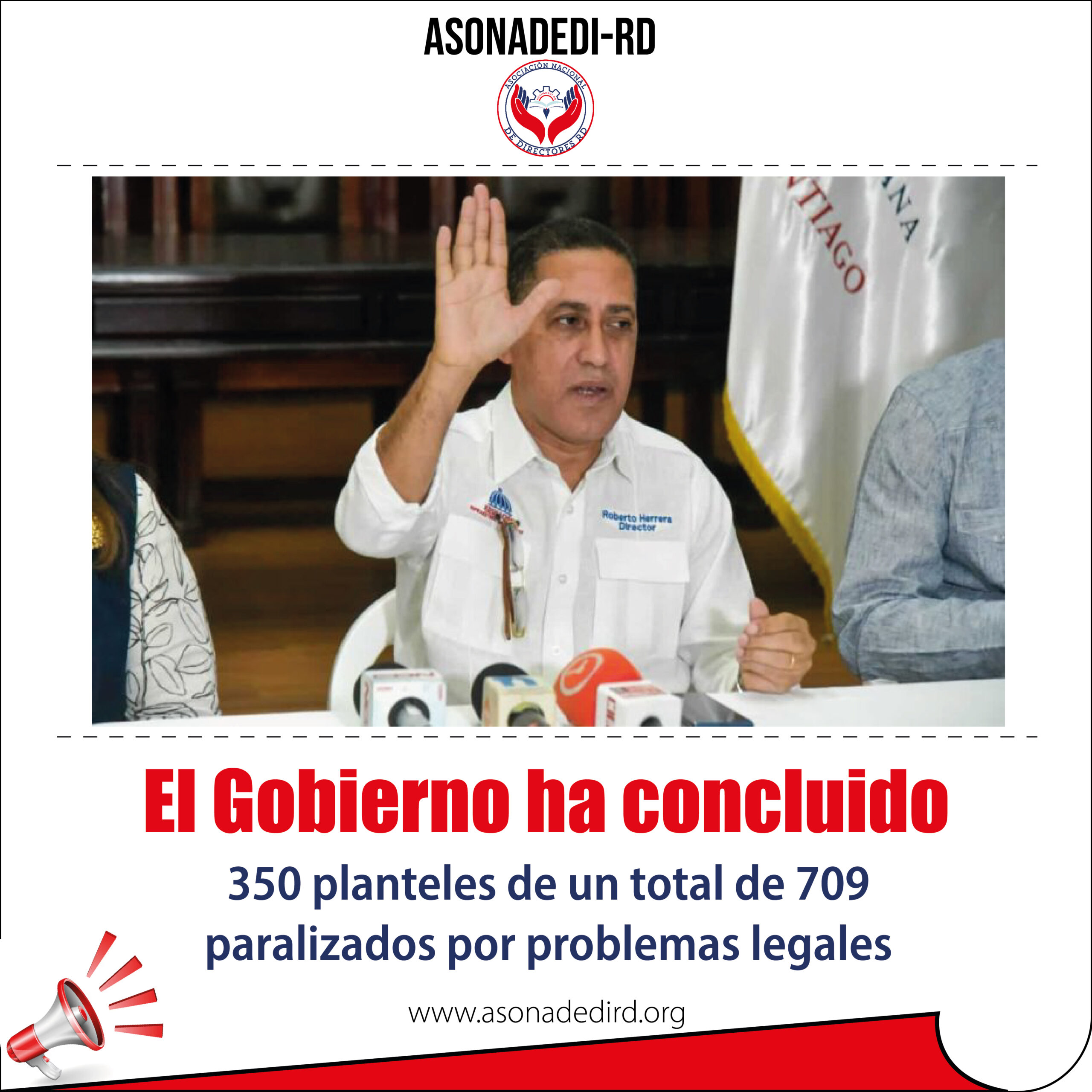 El Gobierno ha concluido 350 planteles de un total de 709 paralizados por problemas legales