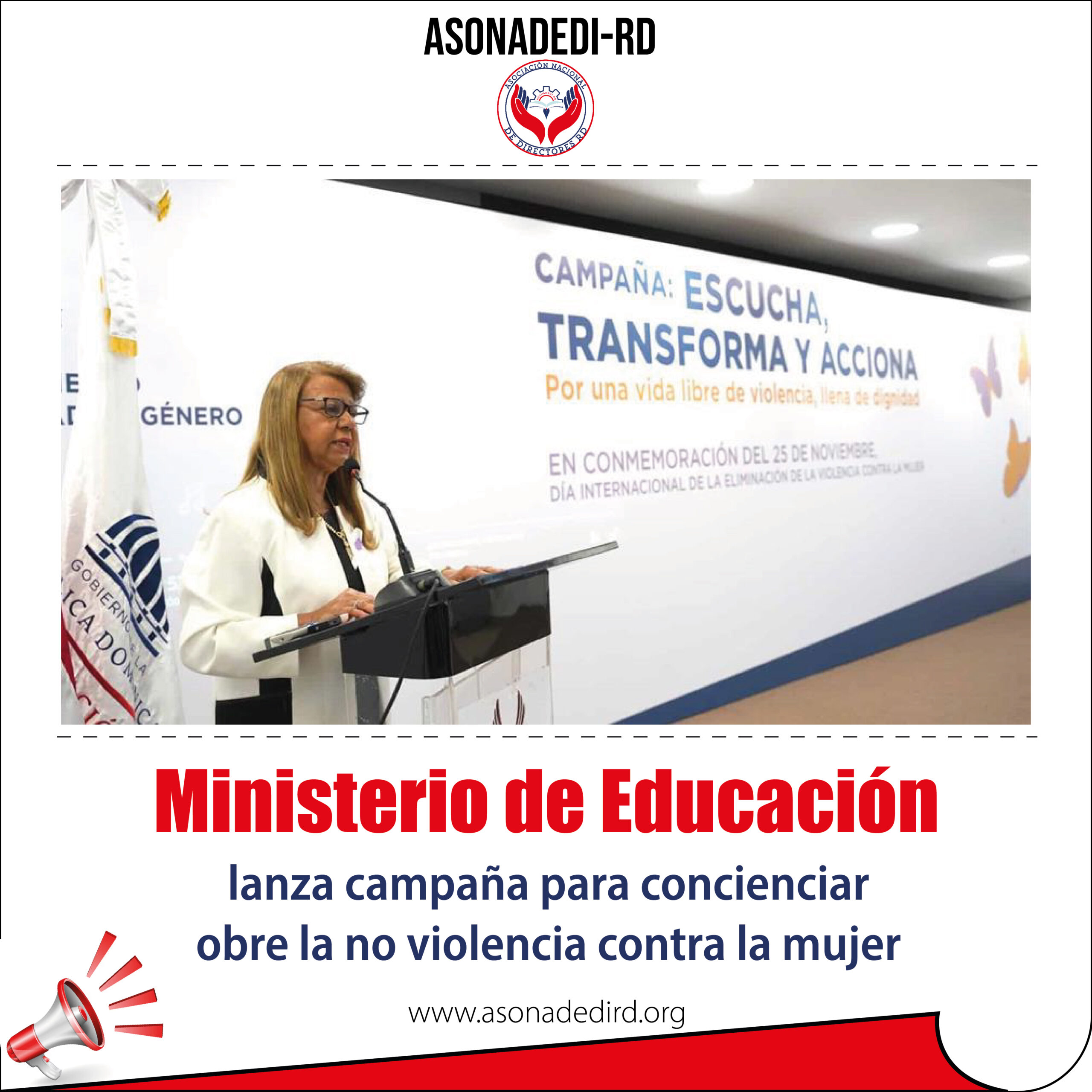 Ministerio de Educación lanza campaña para concienciar sobre la no violencia contra la mujer