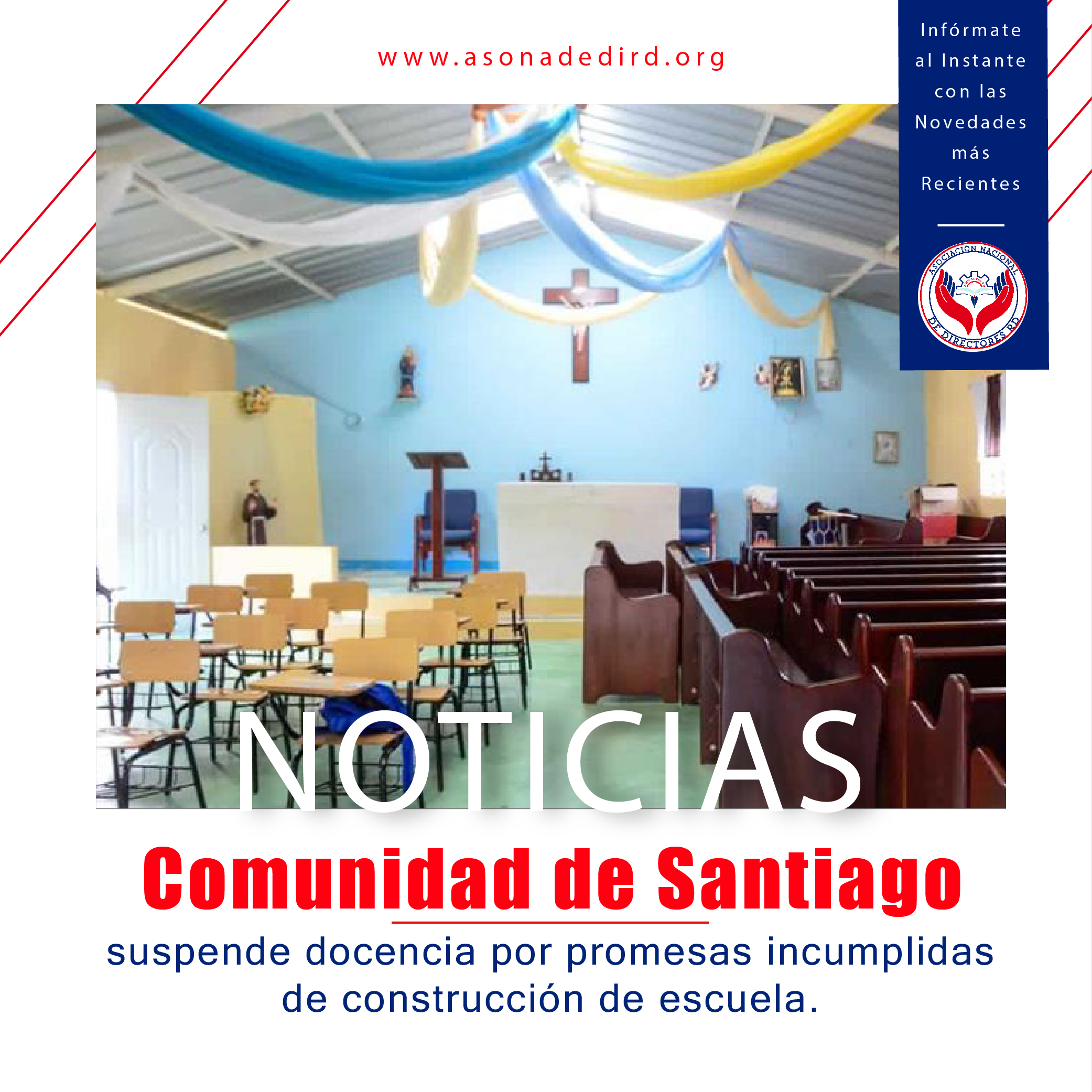 Comunidad de Santiago suspende docencia por promesas incumplidas de construcción de escuela