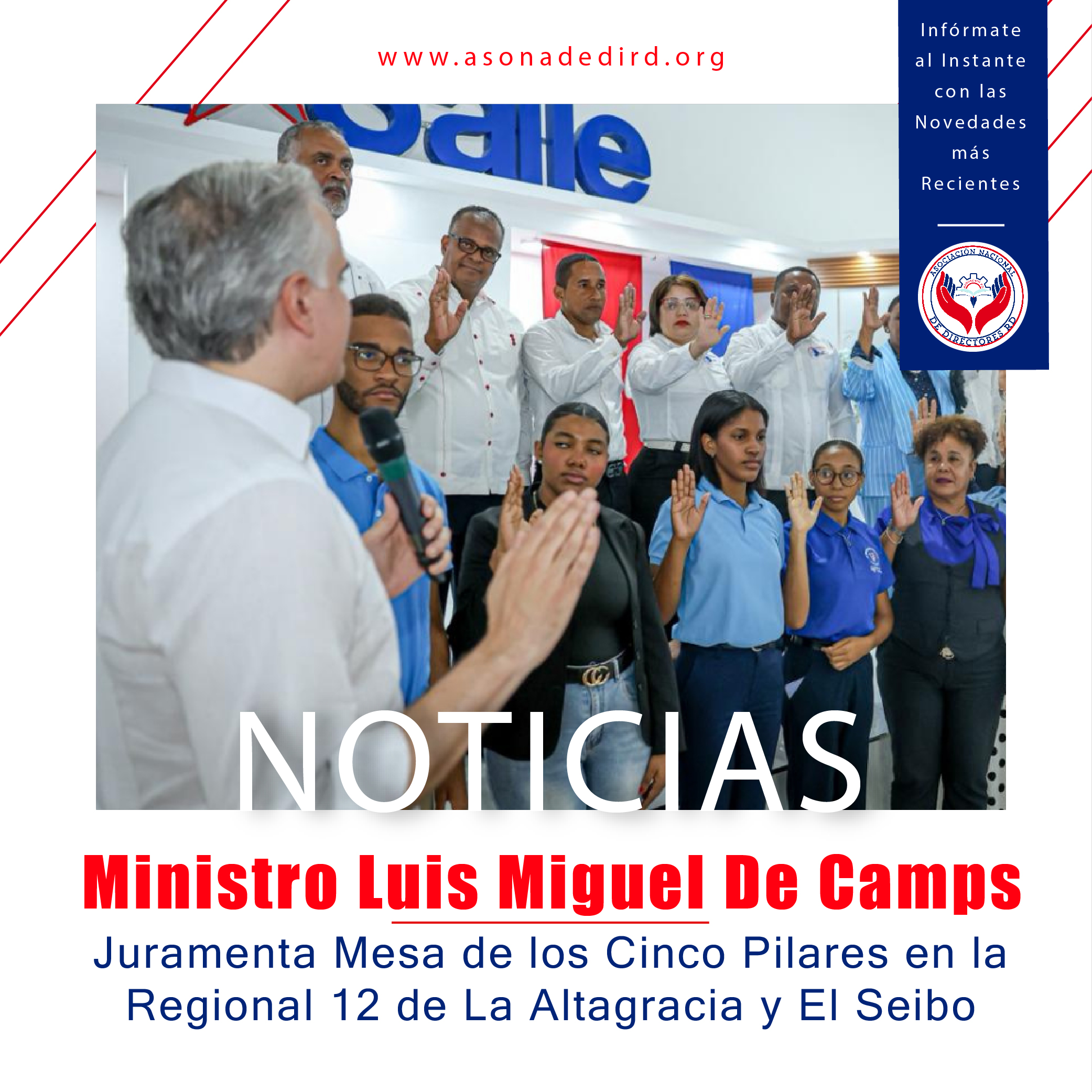 Ministro Luis Miguel De Camps juramenta Mesa de los Cinco Pilares en la Regional 12 de La Altagracia y El Seibo