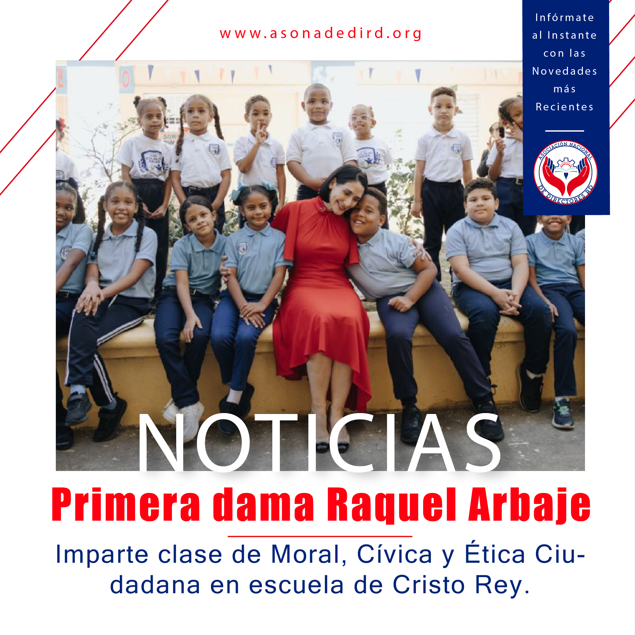 Primera dama Raquel Arbaje imparte clase de Moral, Cívica y Ética Ciudadana en escuela de Cristo Rey