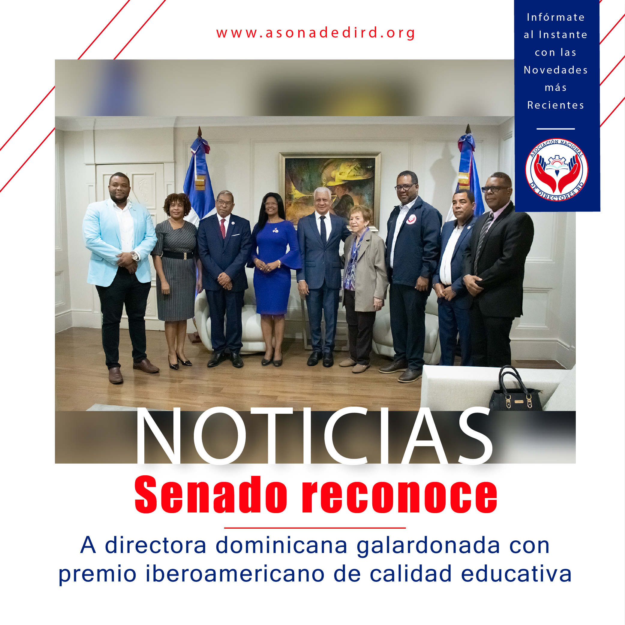Senado reconoce a directora dominicana galardonada con premio iberoamericano de calidad educativa