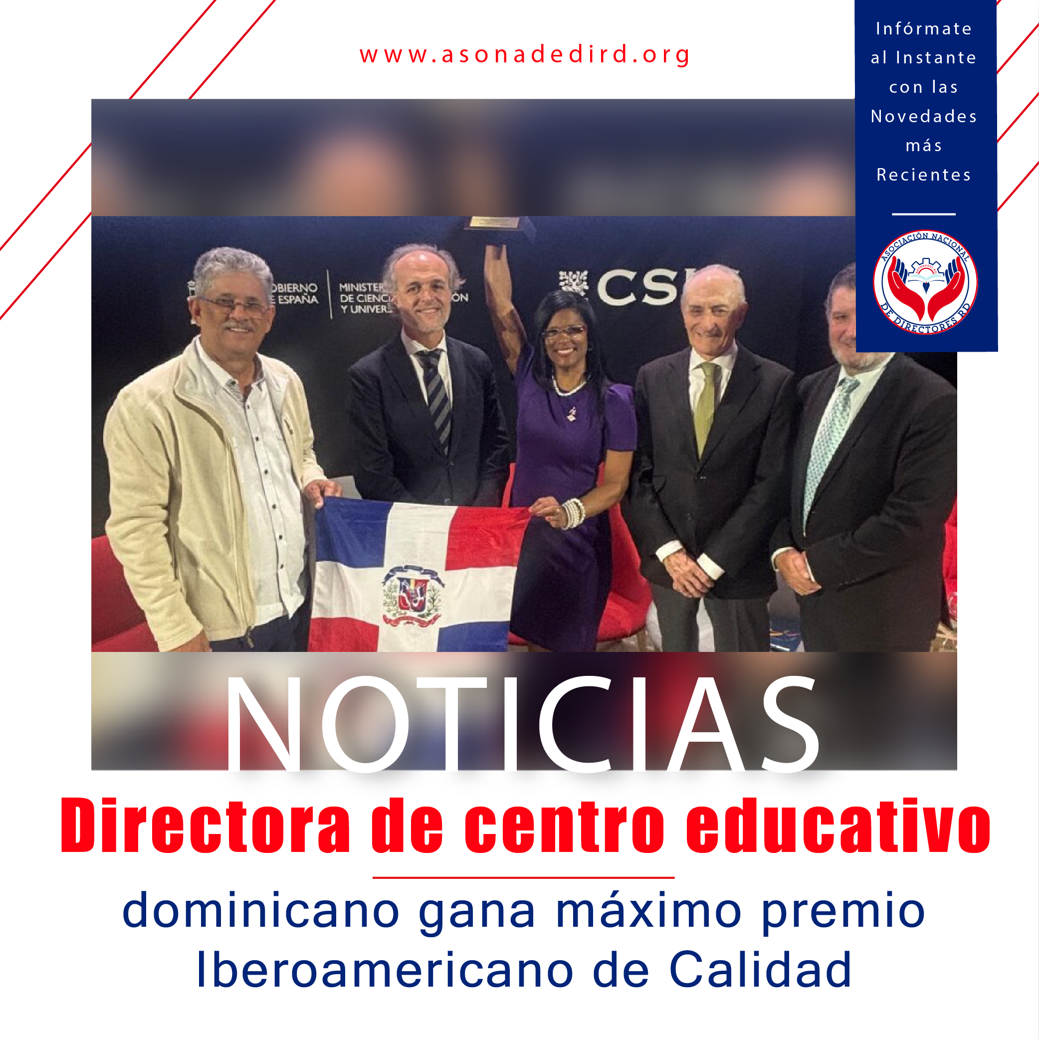 Directora de centro educativo dominicano gana máximo premio Iberoamericano de Calidad