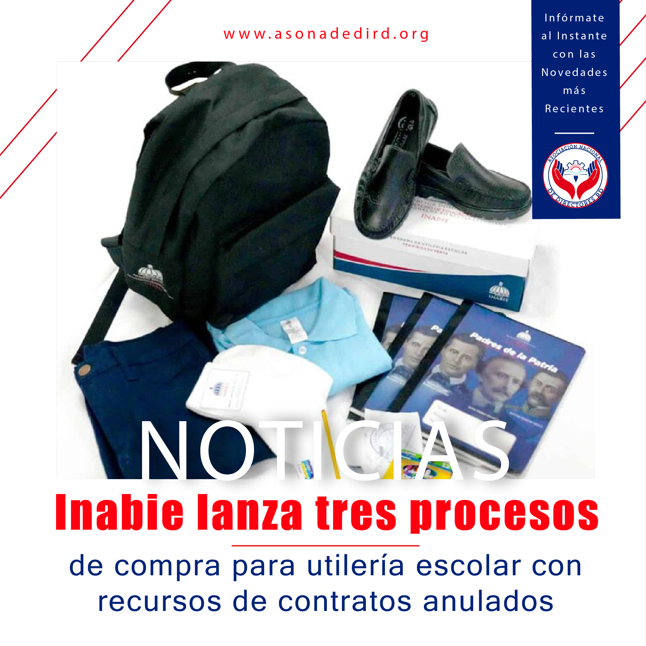 Inabie lanza tres procesos de compra para utilería escolar con recursos de contratos anulados