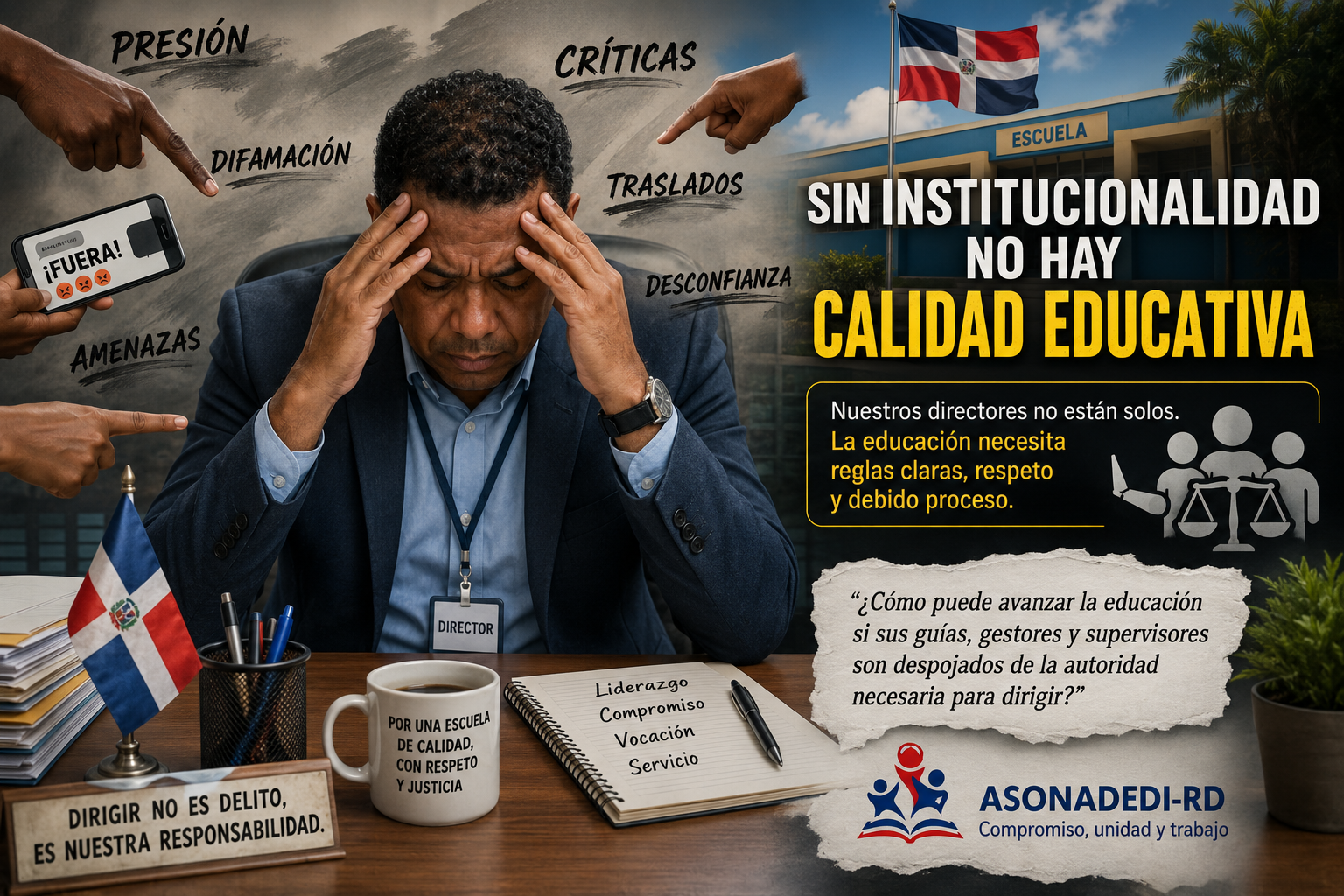 Sin institucionalidad no hay calidad educativa: cuando dirigir una escuela se convierte en un riesgo